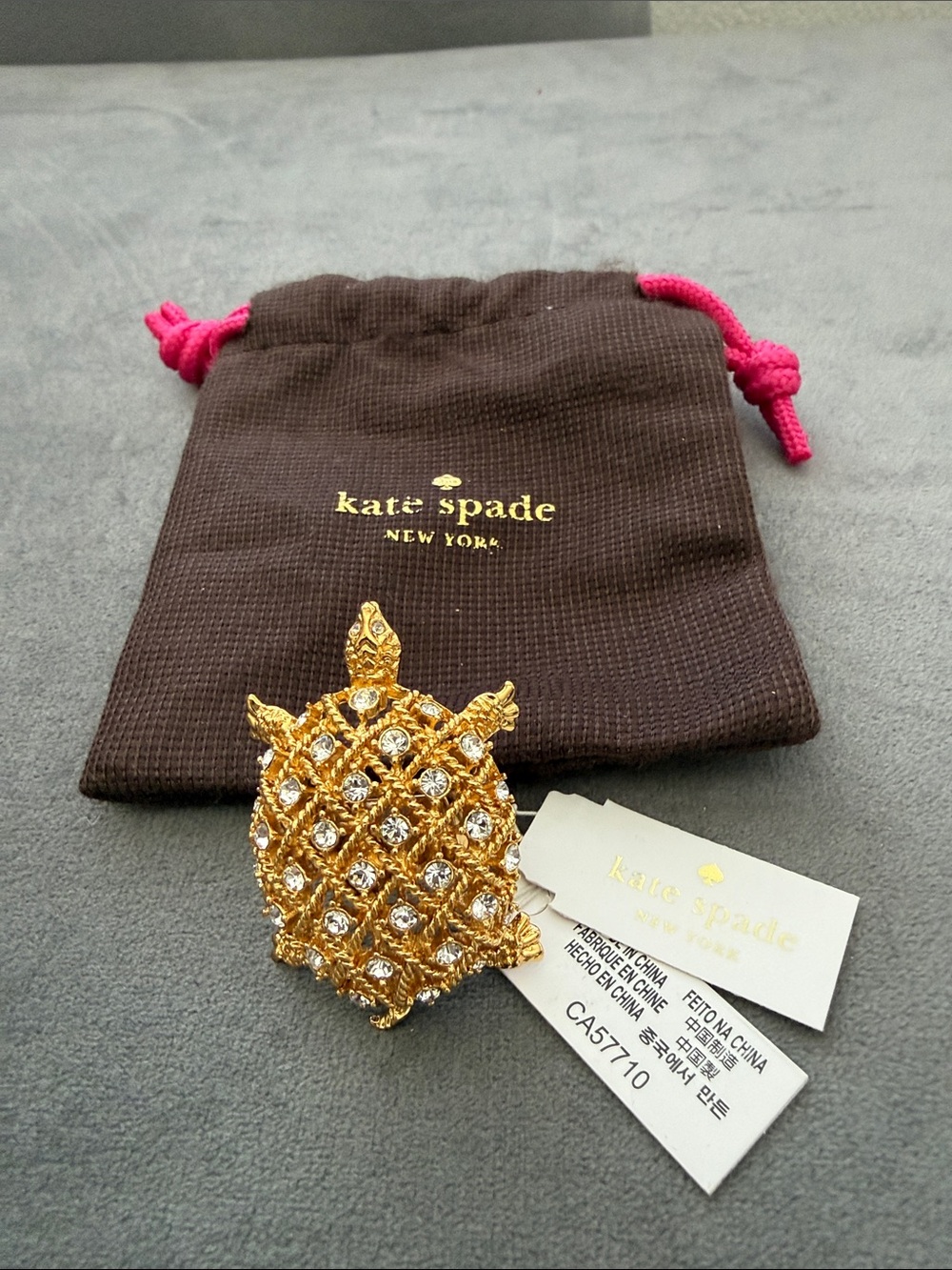 Kate Spade Crystal Turtle Ring Size 7 NWT $128 Retail 🐢✨